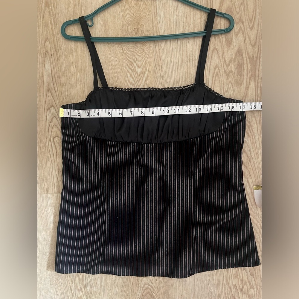Y2K Gothic Pinstripe Cami XL Morbid Threads Mall Goth Layer Top - Picture 8 of 14
